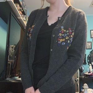 Grandma floral sweater cardigan